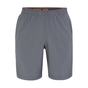 UNDER ARMOUR Sportovní kalhoty 'Woven Graphic Wordmark'  bílá / šedá / oranžová