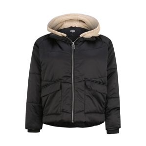 Urban Classics Zimní bunda 'Sherpa Hooded'  hnědá / černá