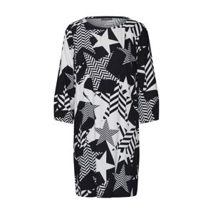 STREET ONE Šaty 'Star Print Dress'  černá / bílá