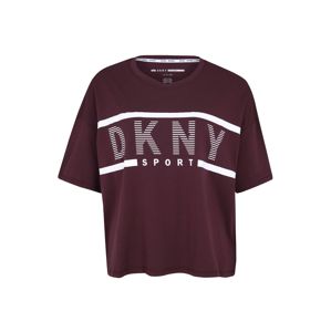DKNY Sport Funkční tričko 'CROPPED LOGO TEE'  bordó / bílá