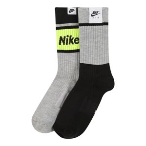 Nike Sportswear Ponožky  světle šedá / černá / svítivě žlutá