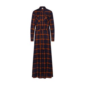 JACQUELINE de YONG Košilové šaty 'JDYCHECKY'  černá / tmavě oranžová