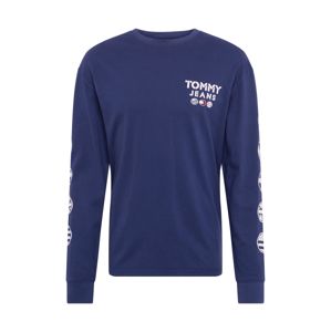 Tommy Jeans Tričko 'TJM BUBBLED FLAGS LONGSLEEVE TEE'  tmavě modrá