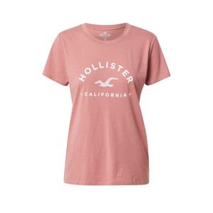 HOLLISTER Tričko  pink / bílá