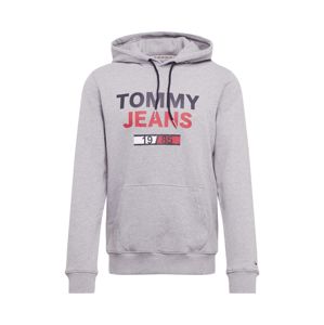 Tommy Jeans Mikina  světle šedá / červená / tmavě modrá