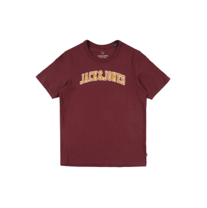 Jack & Jones Junior Tričko 'ROSSING'  vínově červená / oranžová / bílá