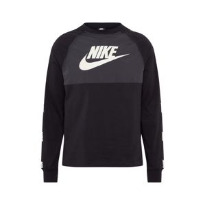 Nike Sportswear Mikina 'LS HYBRID'  černá / bílá