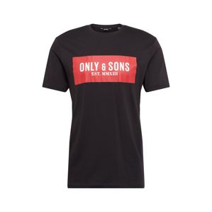 Only & Sons Tričko 'ONSNORMIE'  černá / červená