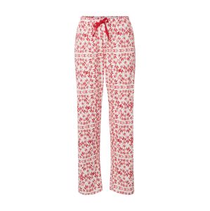 CALIDA Pyžamové kalhoty  bílá / světle červená