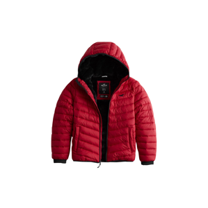 HOLLISTER Zimní bunda 'NARROW CHANNEL'  červená / černá