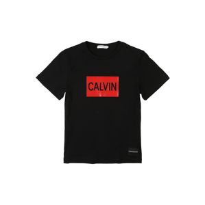 Calvin Klein Jeans Tričko 'CALVIN LOGO REGULAR FIT TEE'  červená / černá