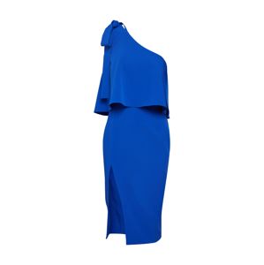 Missguided Koktejlové šaty 'Blue Crepe One Shoulder Bow Sleeve Midi Dress'  modrá