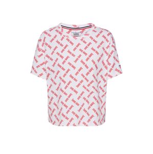 Tommy Jeans Tričko  růžová / bílá