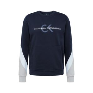 Calvin Klein Performance Sportovní mikina  bílá / černá / starobéžová / kouřově modrá