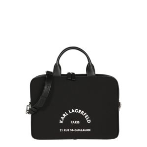 Karl Lagerfeld Taška na notebook 'Rue St Guillaume'  bílá / černá