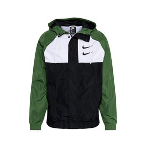 Nike Sportswear Přechodná bunda 'SWOOSH'  zelená / černá / bílá