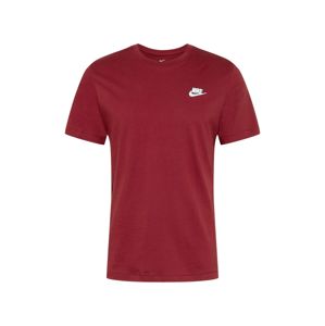 Nike Sportswear Tričko 'Club Tee'  vínově červená / bílá