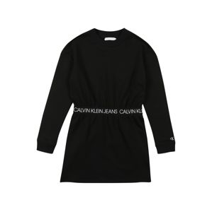 Calvin Klein Jeans Šaty 'LOGO WAISTBAND LS DR'  černá