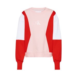 Calvin Klein Jeans Mikina  růžová / bílá / červená