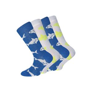 EWERS Ponožky 'Haie'  modrá / bílá / svítivě žlutá