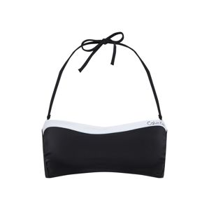 Calvin Klein Swimwear Horní díl plavek 'BANDEAU-RP'  černá / bílá