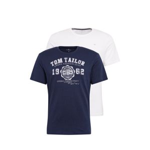 TOM TAILOR Tričko  bílá / námořnická modř
