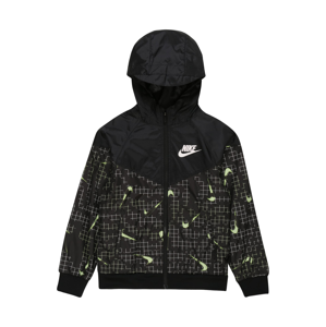 Nike Sportswear Přechodná bunda  černá / svítivě zelená / bílá