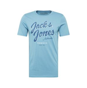 JACK & JONES Tričko  bílá / kouřově modrá / modrá