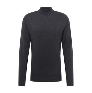 SELECTED HOMME Svetr 'TOWER COT/SILK ROLL NECK B'  antracitová