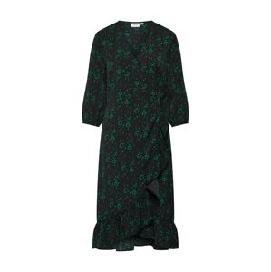 SAINT TROPEZ Šaty 'WOVEN DRESS 3/4 SLEEVE'  tmavě zelená / černá