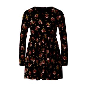 Boohoo Letní šaty 'FLORAL PRINT SMOCK DRESS'  černá