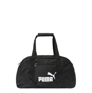 PUMA Sportovní taška 'Phase'  černá / bílá