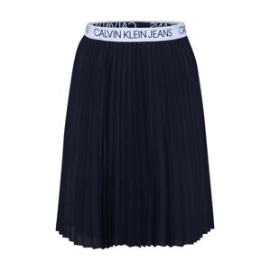 Calvin Klein Jeans Sukně 'LOGO ELASTIC PLEATED'  bílá / černá