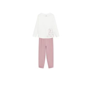 MANGO KIDS Pyžamo 'Bunny'  bílá / růžově zlatá