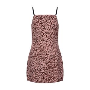 Missguided Šaty 'Animal Print Strappy Dress'  hnědá / růžová