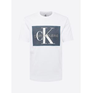 Calvin Klein Jeans Tričko  šedá / bílá