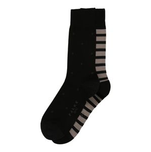 FALKE Ponožky 'Even Stripe Dot 2-Pack'  černá / béžová